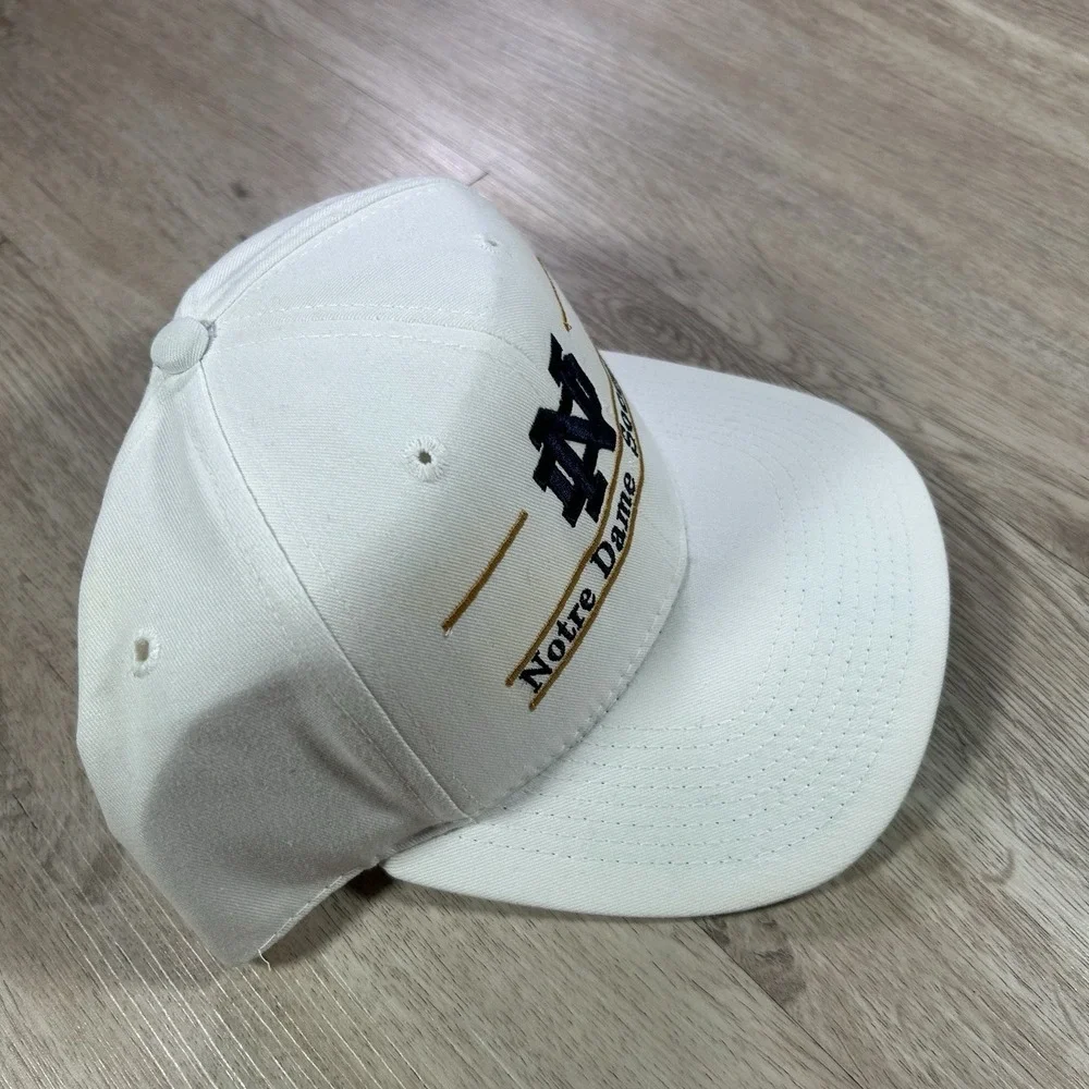 VTG Notre Dame Fighting Irish Soccer Snapback Hat College White Bar Line Cap USA